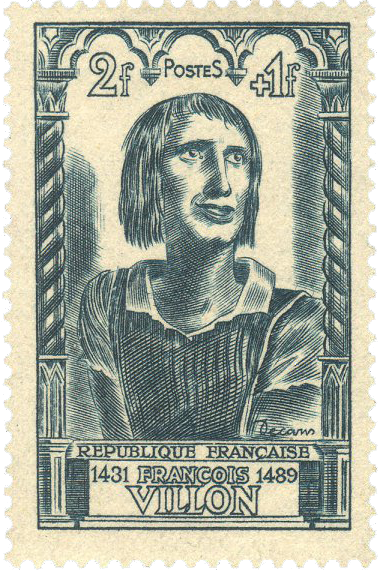 Timbre représentant le poète François Villon